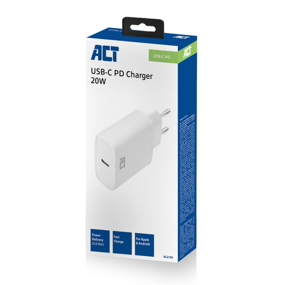 ACT AC2100 oplader voor mobiele apparatuur Wit Binnen – 4