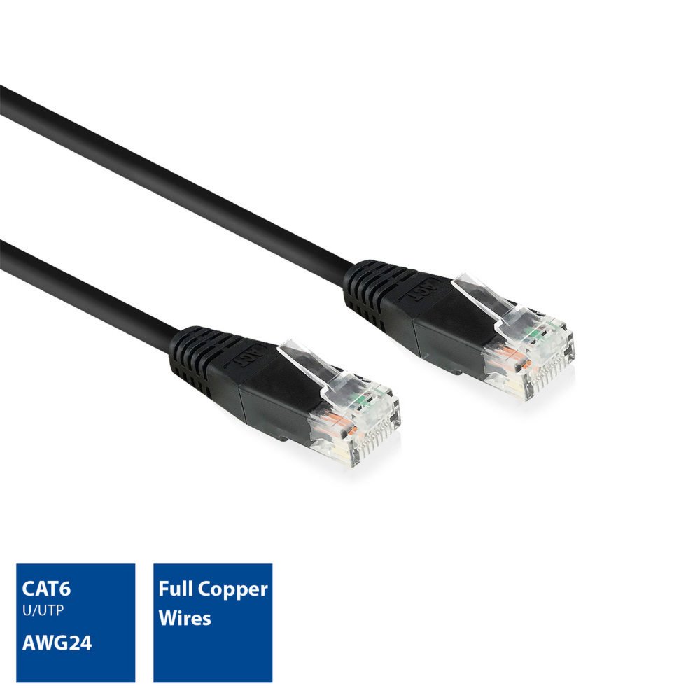 ACT AC4002 netwerkkabel Zwart 2 m Cat6 U/UTP (UTP) – 1