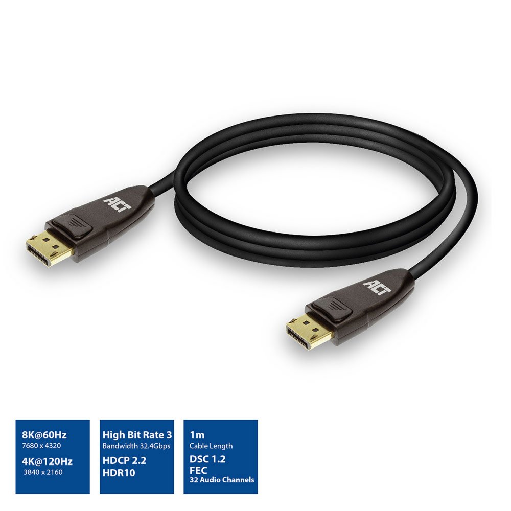 ACT AC4071 DisplayPort kabel 1 m Zwart – 1
