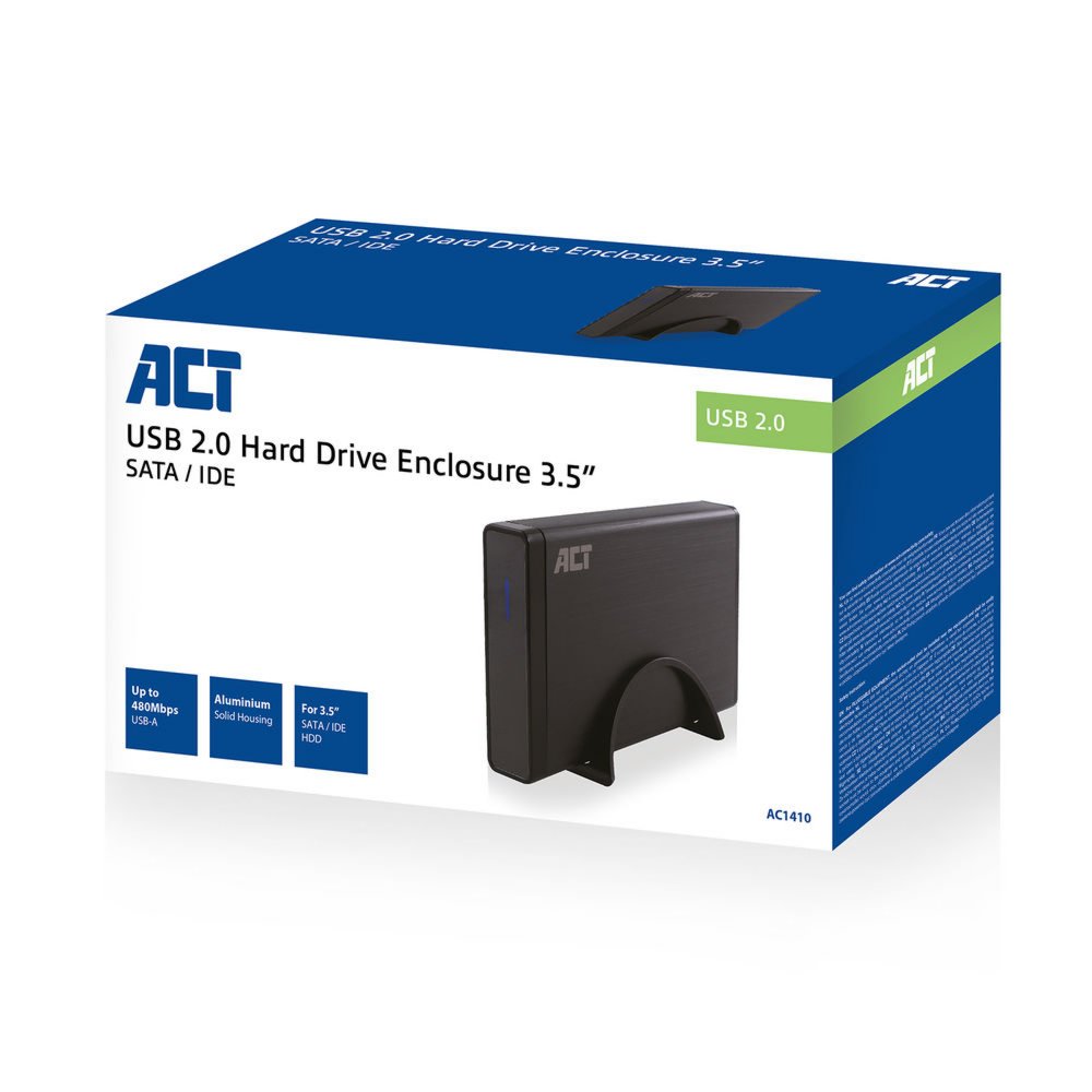 ACT AC1410 behuizing voor opslagstations HDD-behuizing Zwart 3.5″ – 4