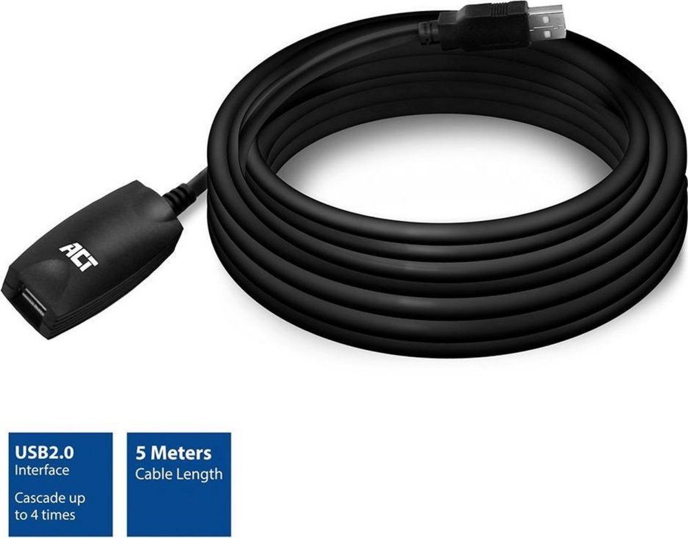 ACT AC6005 USB 2.0 Signaalversterker, 5 meter – 0
