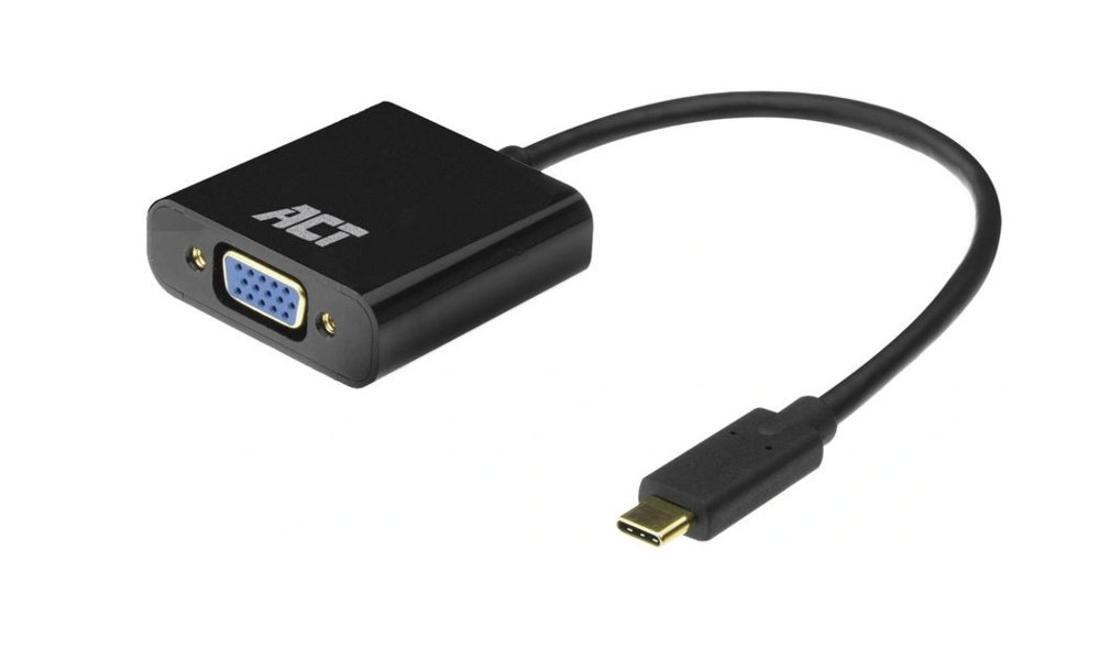 ACT AC7300 video kabel adapter 0,15 m USB Type-C VGA (D-Sub) Zwart – 0