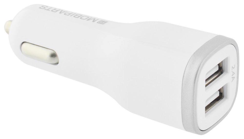 Mobiparts Car Charger Dual USB 2.4A White – 1