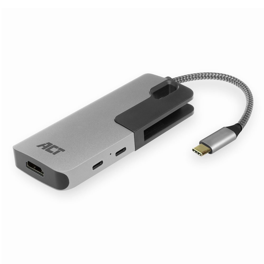 ACT AC7021 USB-C naar HDMI female adapter met PD Pass-Through, 4K, USB-A , USB-C port, kaartlezer – 1