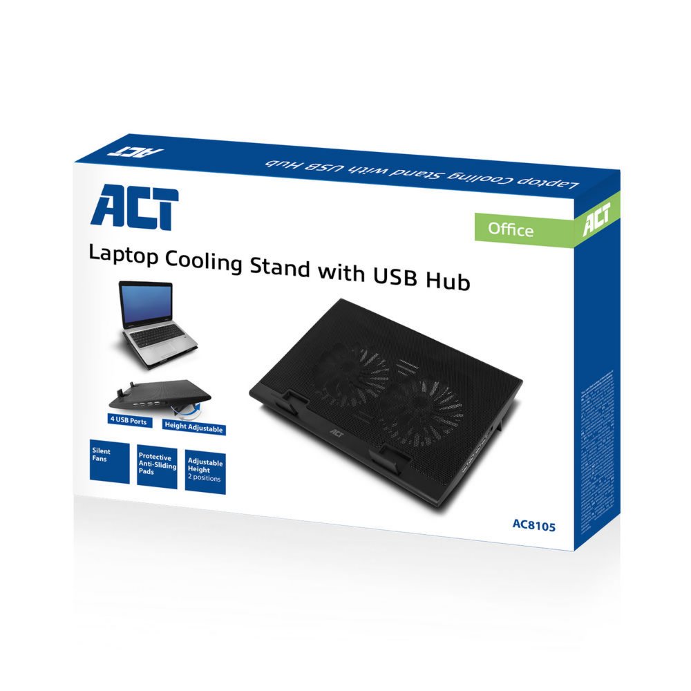 ACT AC8105 notebook cooling pad 43,9 cm (17.3″) 2500 RPM Zwart – 3