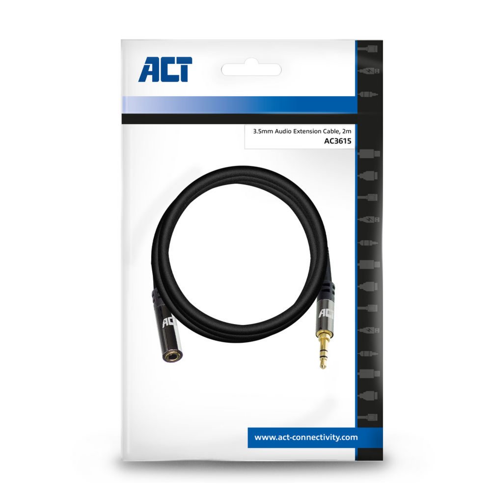 ACT AC3615 audio kabel 2 m 3.5mm Zwart – 3
