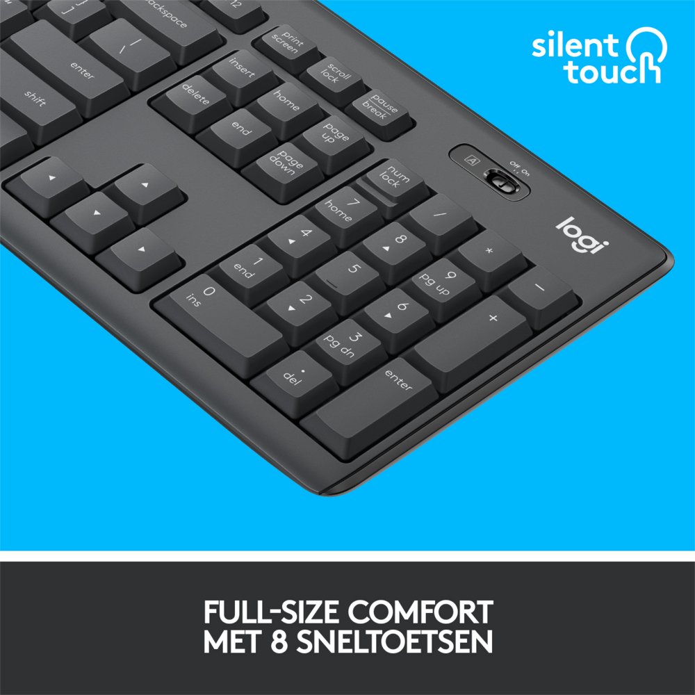 Logitech MK295 Silent Wireless Combo toetsenbord RF Draadloos QWERTY US International Zwart – 7