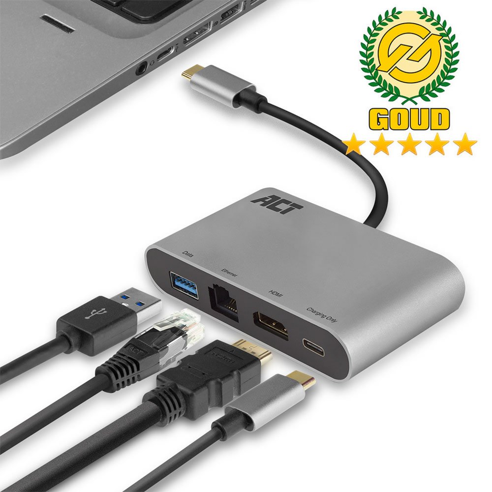 ACT AC7040 USB-C naar HDMI Multi port adapter met ethernet – 1