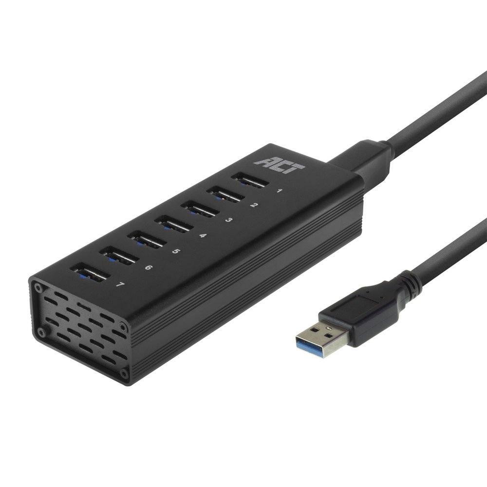ACT AC6315 interface hub USB 3.2 Gen 1 (3.1 Gen 1) Type-A 5000 Mbit/s Zwart – 1