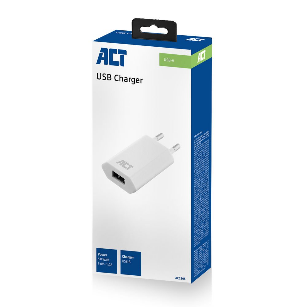 ACT AC2105 oplader voor mobiele apparatuur Wit Binnen – 3