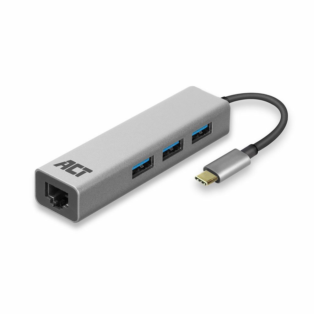 ACT AC7055 3-Poorts USB-C 3.2 (USB 3.0) Hub met Gigabit ethernet poort – 0