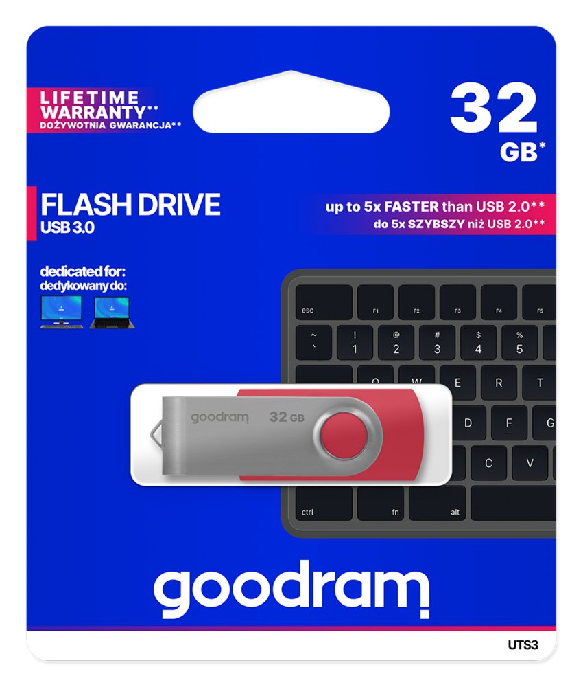 Goodram UTS3 USB flash drive 32 GB USB Type-A 3.2 Gen 1 (3.1 Gen 1) Rood – 1