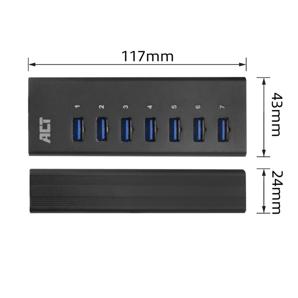 ACT AC6315 interface hub USB 3.2 Gen 1 (3.1 Gen 1) Type-A 5000 Mbit/s Zwart – 2