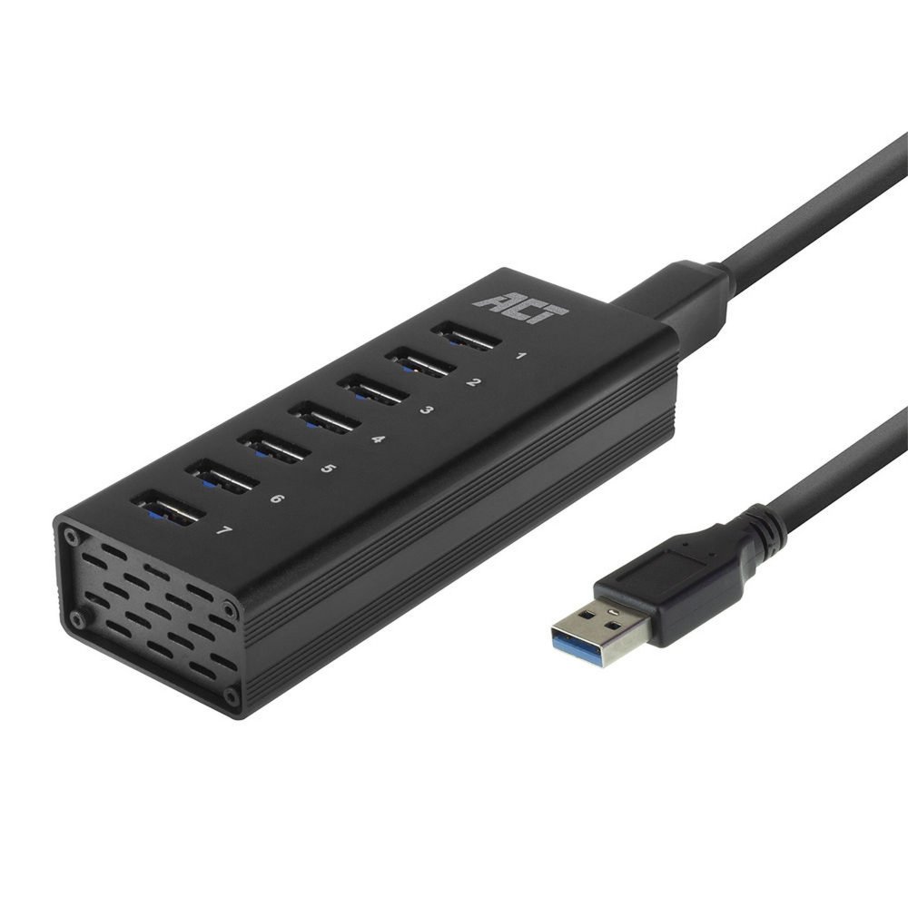 ACT AC6315 interface hub USB 3.2 Gen 1 (3.1 Gen 1) Type-A 5000 Mbit/s Zwart – 0