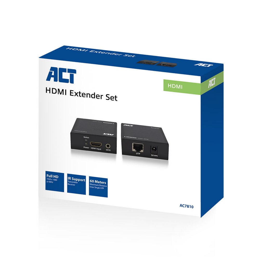 ACT AC7810 HDMI Extender set via een enkele UTP kabel, max. 60m, met IR-set – 4