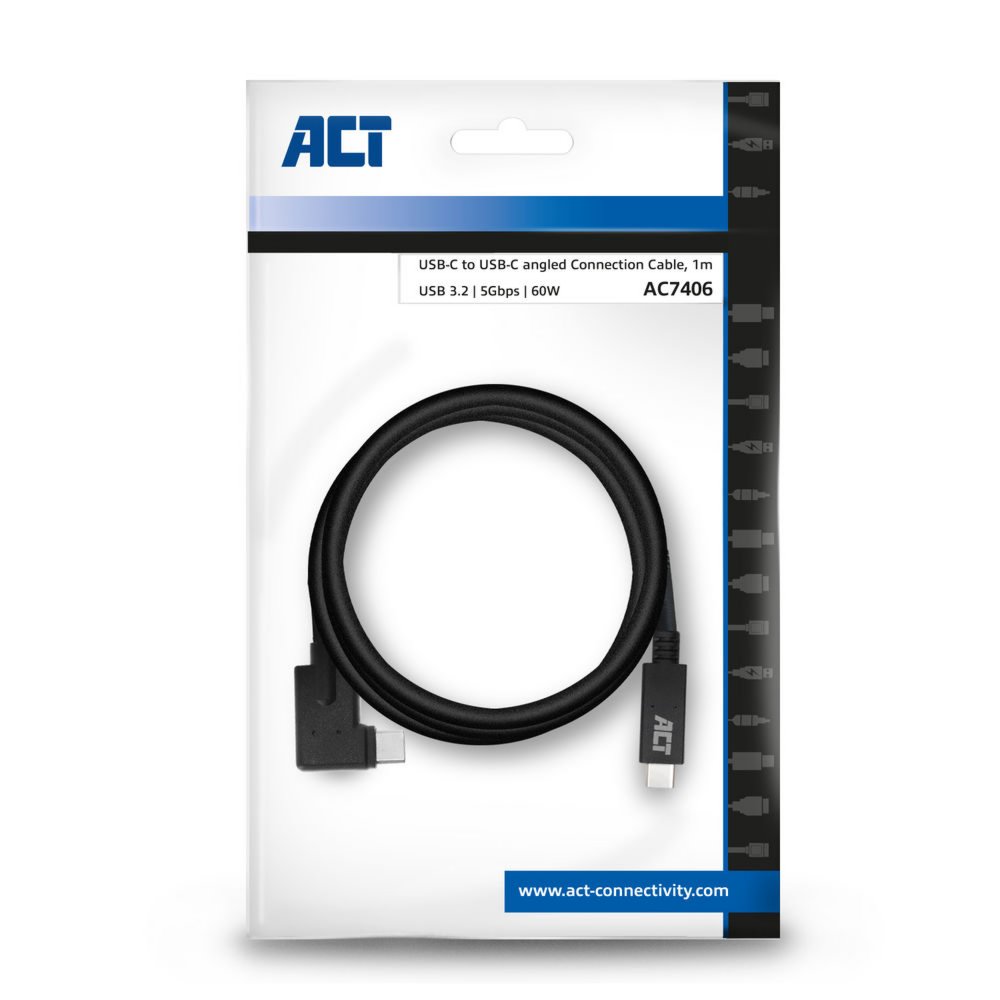 ACT AC7406 USB-kabel 1 m USB 3.2 Gen 1 (3.1 Gen 1) USB C Zwart – 2