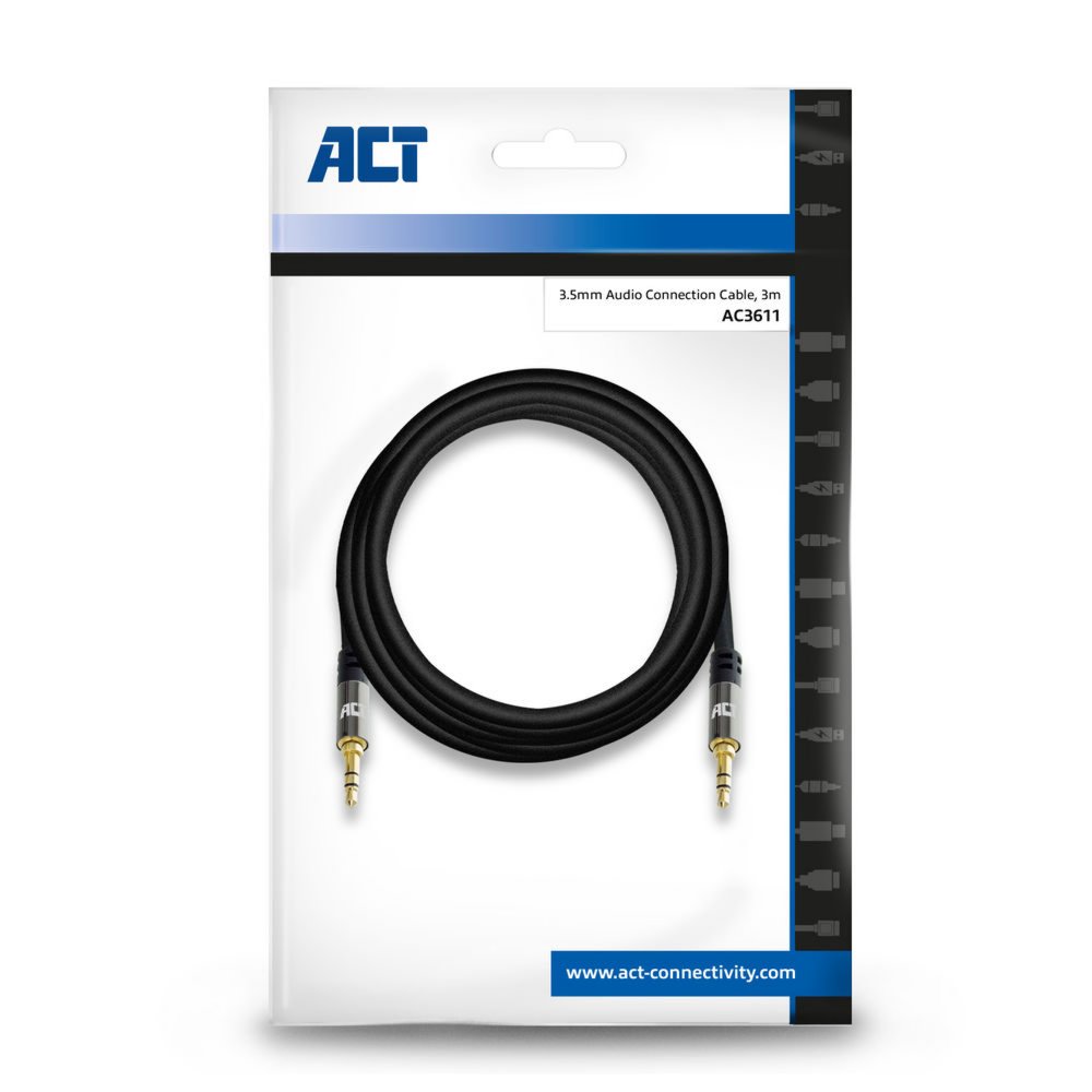 ACT AC3611 audio kabel 3 m 3.5mm Zwart – 1