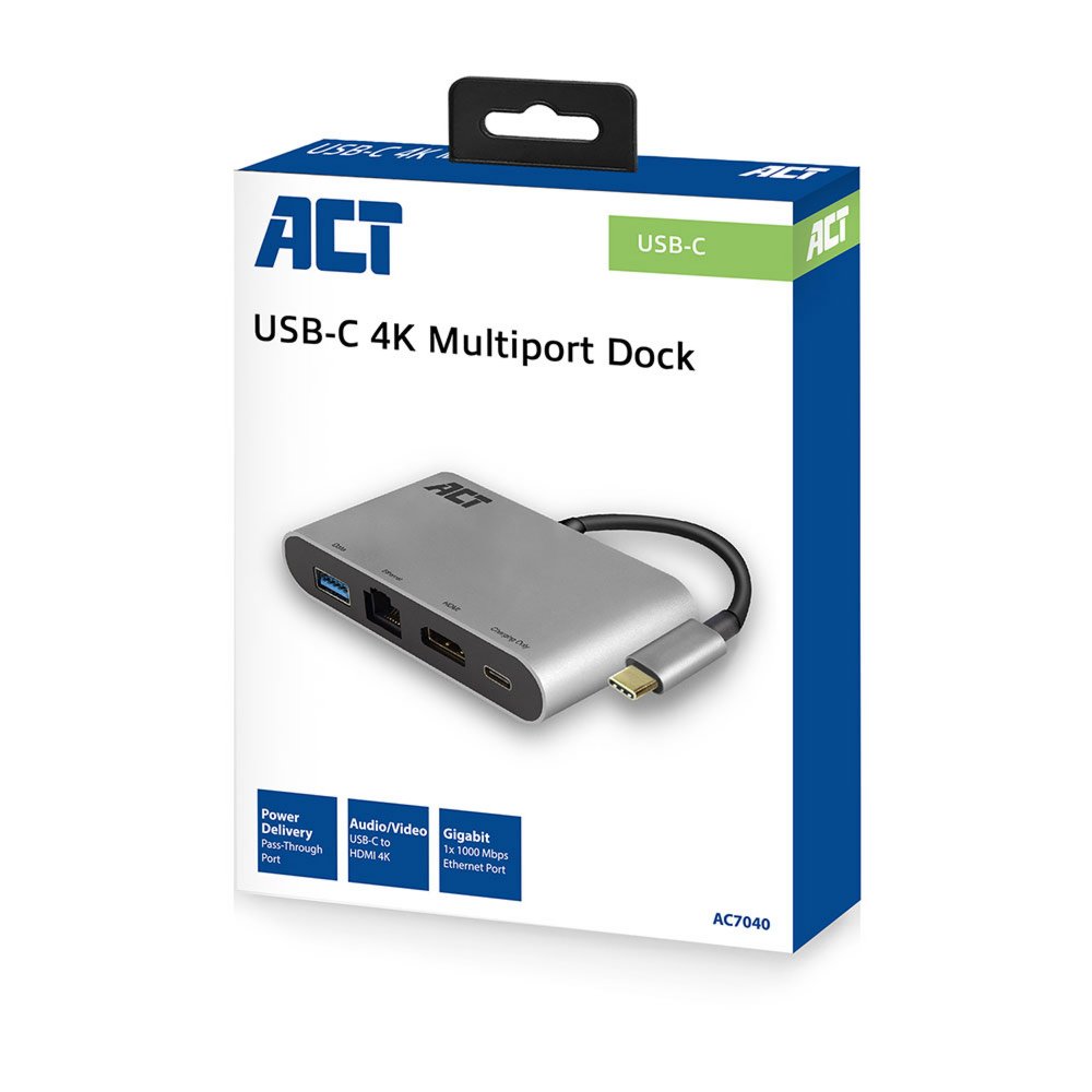 ACT AC7040 USB-C naar HDMI Multi port adapter met ethernet – 2