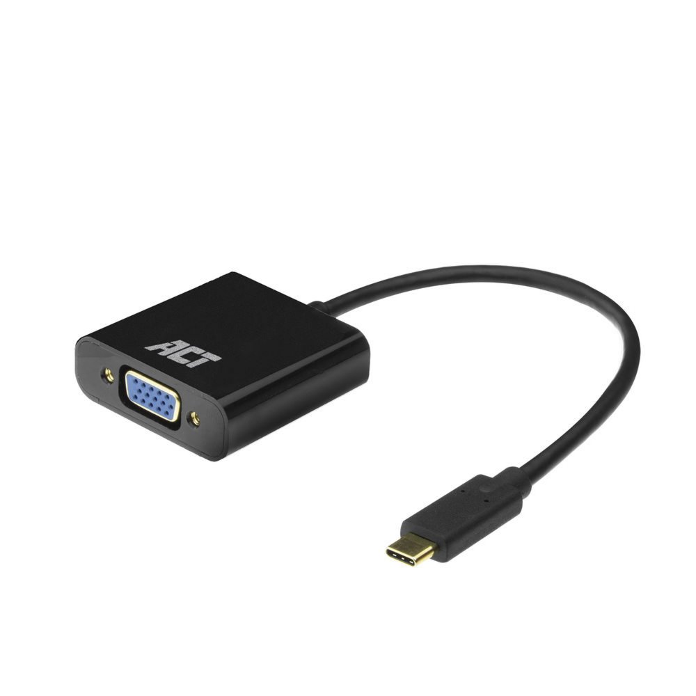 ACT AC7300 video kabel adapter 0,15 m USB Type-C VGA (D-Sub) Zwart – 1
