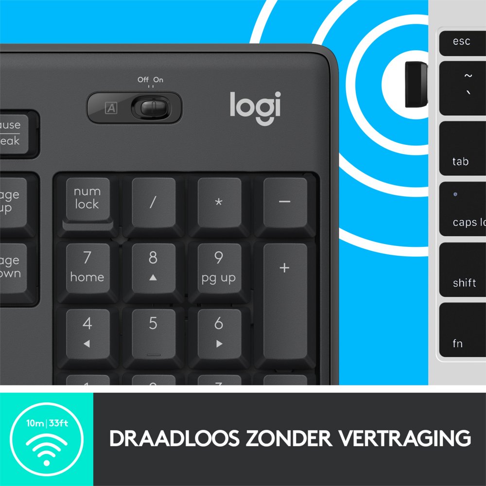 Logitech MK295 Silent Wireless Combo toetsenbord RF Draadloos QWERTY US International Zwart – 9
